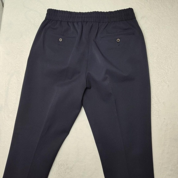 J Crew Destination Pants Mens 30x32 Navy Blue Stretch Dress Tapered Travel Work - Picture 4 of 14